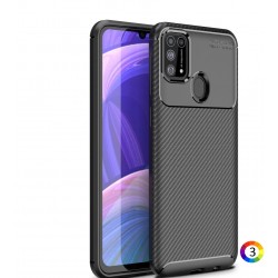 Samsung Galaxy M31 Удароустойчив Carbon Fiber Калъф и Протектор