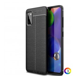 Samsung Galaxy A41 Удароустойчив Litchi Skin Калъф и Протектор