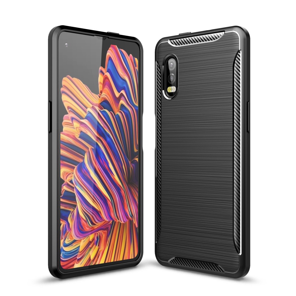 Samsung Galaxy Xcover Pro Удароустойчив Carbon Fiber Калъф и Протектор