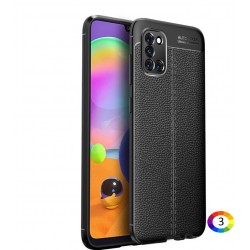 Samsung Galaxy A31 Удароустойчив Litchi Skin Калъф и Протектор