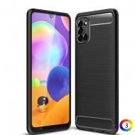 Samsung Galaxy A31 Удароустойчив Carbon Fiber Калъф и Протектор