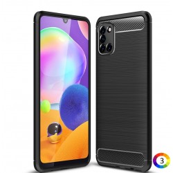 Samsung Galaxy A31 Удароустойчив Carbon Fiber Калъф и Протектор