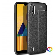 Samsung Galaxy M01 Удароустойчив Litchi Skin Калъф и Протектор