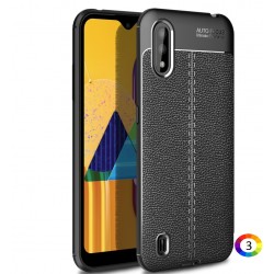 Samsung Galaxy M01 Удароустойчив Litchi Skin Калъф и Протектор