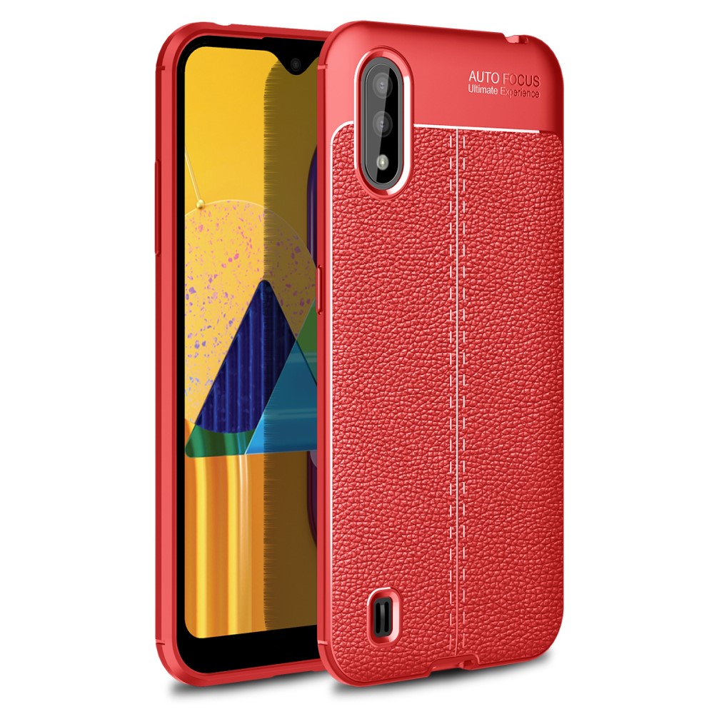Samsung Galaxy M01 Удароустойчив Litchi Skin Калъф и Протектор
