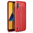 Samsung Galaxy M01 Удароустойчив Litchi Skin Калъф и Протектор