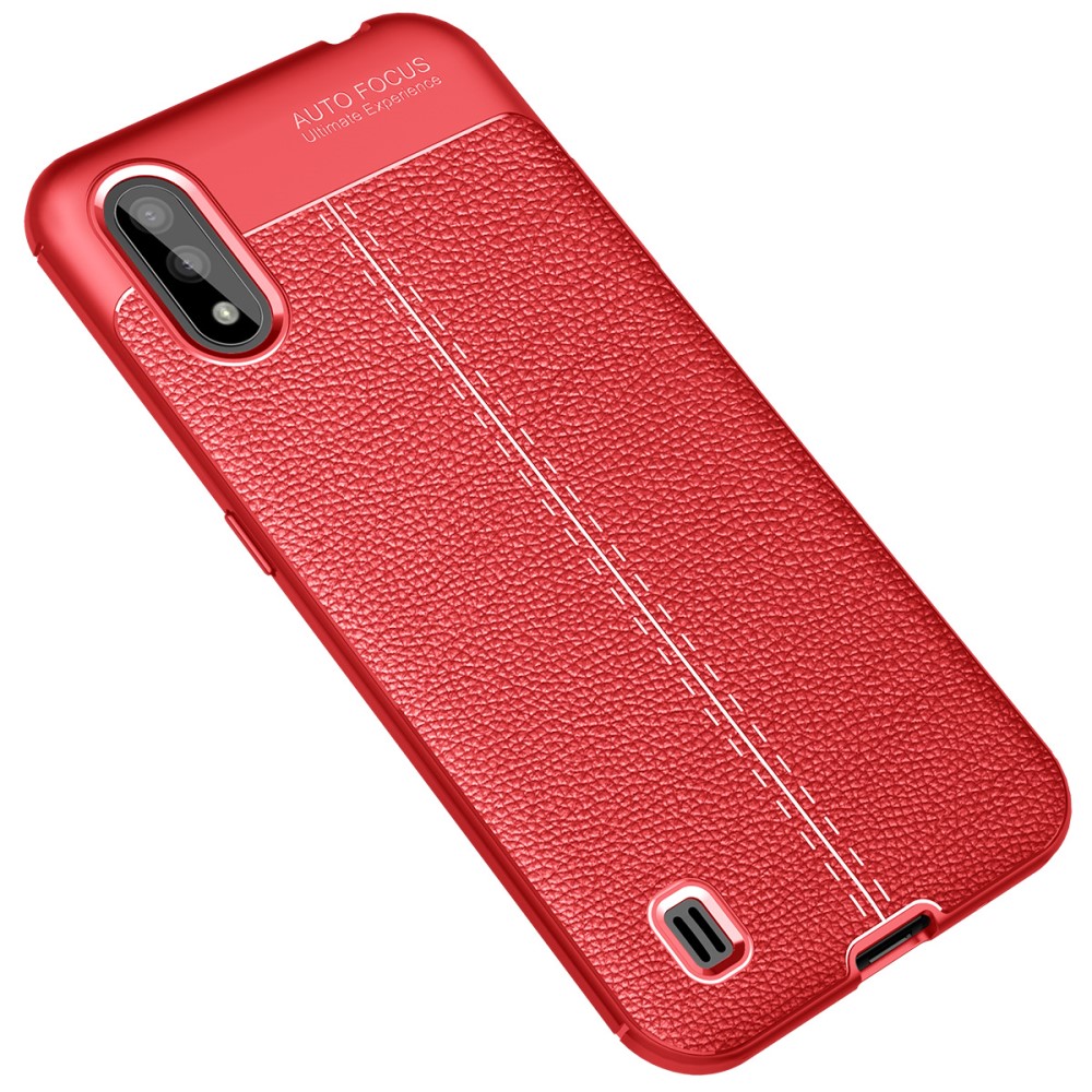 Samsung Galaxy M01 Удароустойчив Litchi Skin Калъф и Протектор