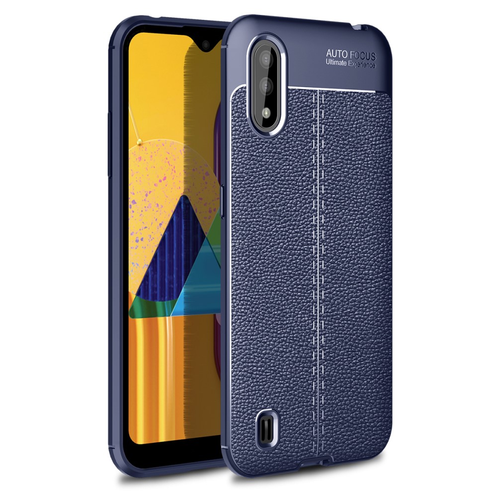 Samsung Galaxy M01 Удароустойчив Litchi Skin Калъф и Протектор
