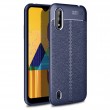 Samsung Galaxy M01 Удароустойчив Litchi Skin Калъф и Протектор