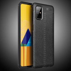 Samsung Galaxy M51 Удароустойчив Litchi Skin Калъф и Протектор