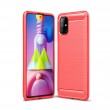 Samsung Galaxy M51 Удароустойчив Carbon Fiber Калъф и Протектор