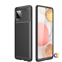 Samsung Galaxy A42 5G Удароустойчив Carbon Fiber Калъф и Протектор