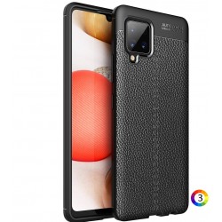 Samsung Galaxy A42 5G Удароустойчив Litchi Skin Калъф и Протектор