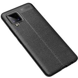 Samsung Galaxy A42 5G Удароустойчив Litchi Skin Калъф и Протектор