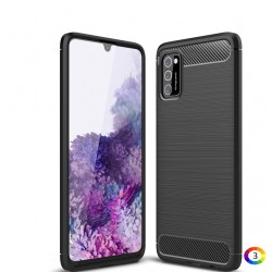 Samsung Galaxy A02s Удароустойчив Carbon Fiber Калъф и Протектор