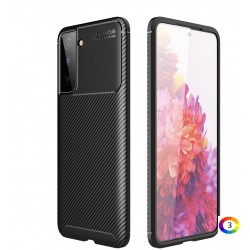 Samsung Galaxy S21+/S21 Plus Удароустойчив Carbon Fiber Калъф и Протектор