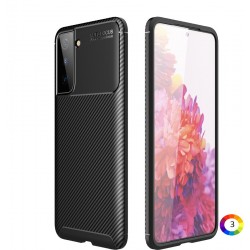 Samsung Galaxy S21 Удароустойчив Carbon Fiber Калъф и Протектор