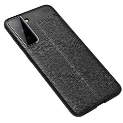Samsung Galaxy S21 Удароустойчив Litchi Skin Калъф и Протектор