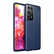 Samsung Galaxy S21 Ultra Удароустойчив Litchi Skin Калъф и Протектор