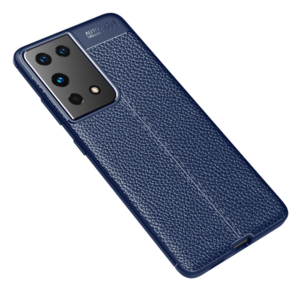 Samsung Galaxy S21 Ultra Удароустойчив Litchi Skin Калъф и Протектор