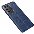 Samsung Galaxy S21 Ultra Удароустойчив Litchi Skin Калъф и Протектор