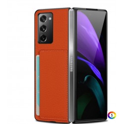 Samsung Galaxy Z Fold2 5G Удароустойчив Litchi Skin Калъф и Протектор