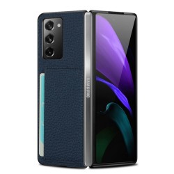 Samsung Galaxy Z Fold2 5G Удароустойчив Litchi Skin Калъф и Протектор