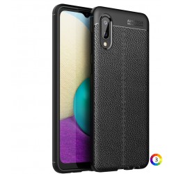 Samsung Galaxy A02 Удароустойчив Litchi Skin Калъф и Протектор