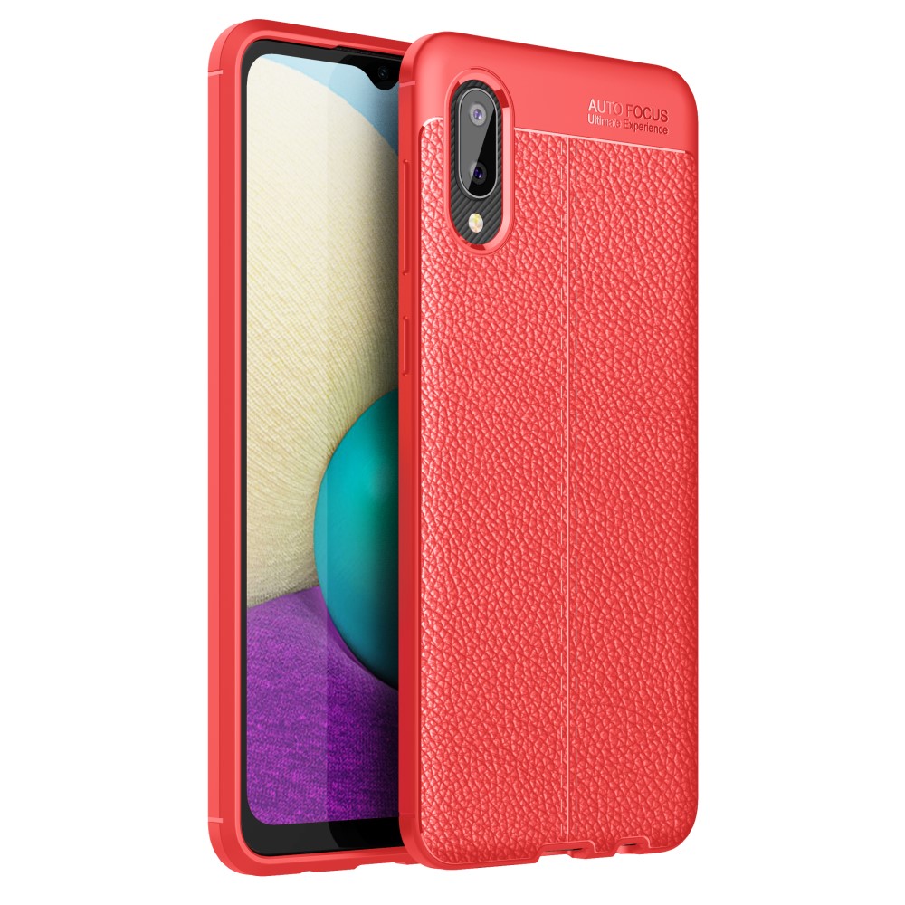 Samsung Galaxy A02 Удароустойчив Litchi Skin Калъф и Протектор
