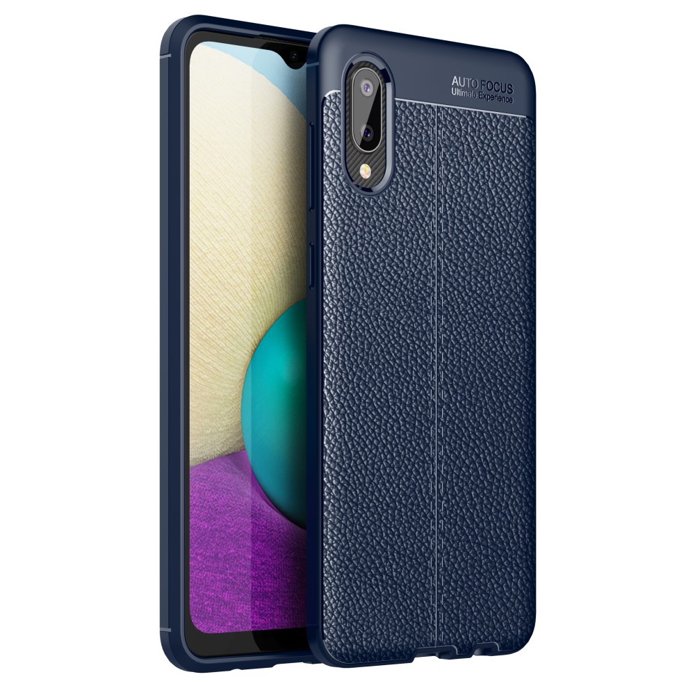 Samsung Galaxy A02 Удароустойчив Litchi Skin Калъф и Протектор