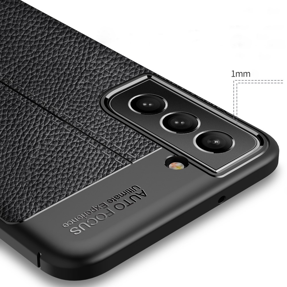 Samsung Galaxy S21 FE Удароустойчив Litchi Skin Калъф и Протектор