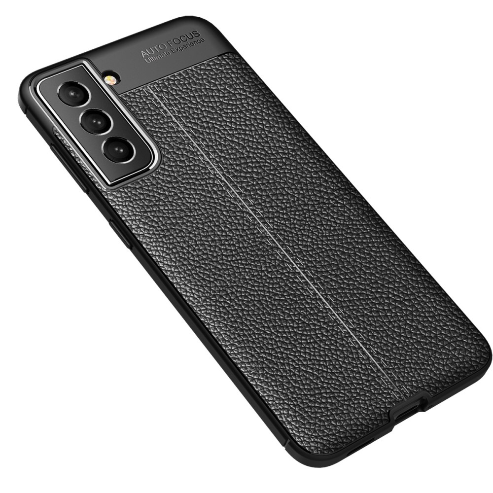 Samsung Galaxy S21 FE Удароустойчив Litchi Skin Калъф и Протектор