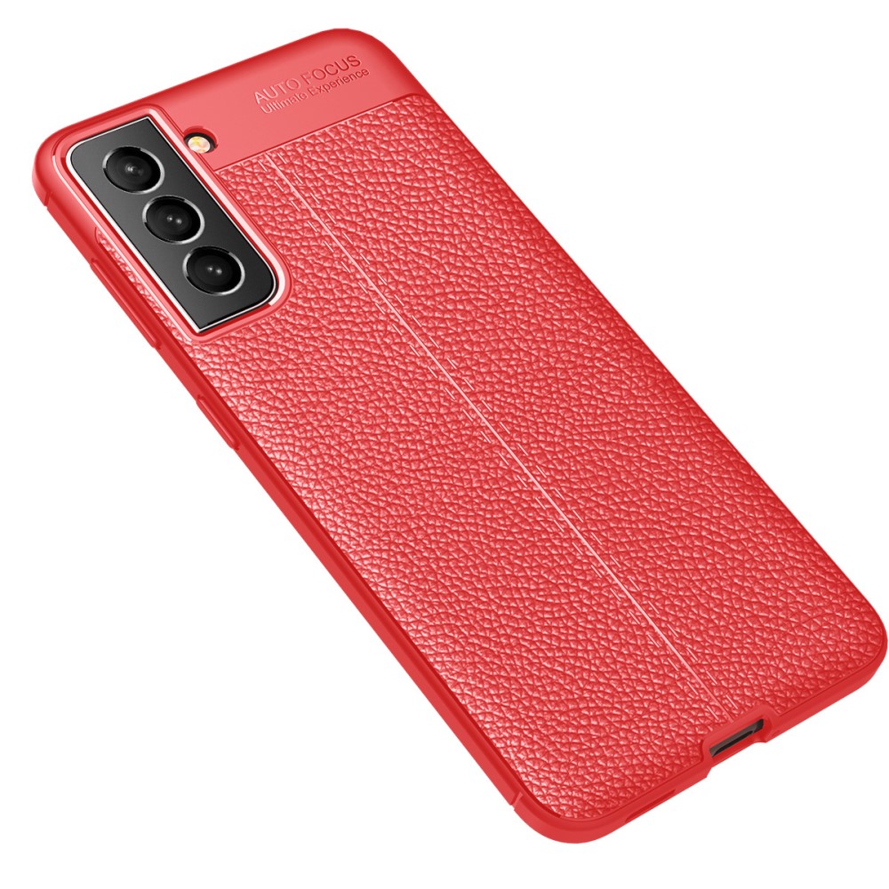 Samsung Galaxy S21 FE Удароустойчив Litchi Skin Калъф и Протектор