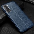 Samsung Galaxy S21 FE Удароустойчив Litchi Skin Калъф и Протектор