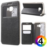 Samsung Galaxy C7 Window Кожен Калъф и Протектор