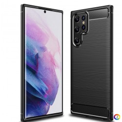 Samsung Galaxy S22 Ultra 5G Удароустойчив Carbon Fiber Калъф и Протектор