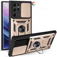 Samsung Galaxy S22 Ultra 5G Удароустойчив Ring Holder with Slide Camera Protector Калъф и Протектор