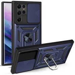Samsung Galaxy S22 Ultra 5G Удароустойчив Ring Holder with Slide Camera Protector Калъф и Протектор