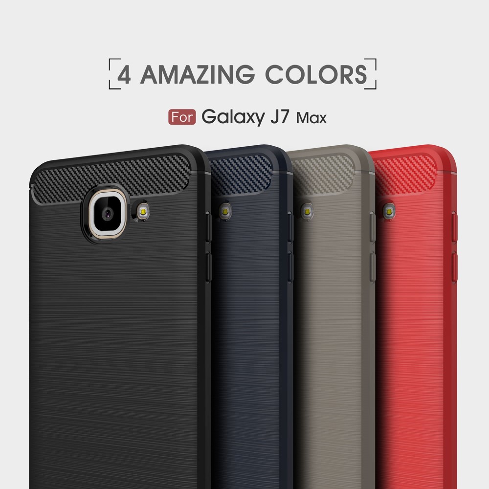 Samsung Galaxy J7 Max Удароустойчив Carbon Fiber Калъф и Протектор