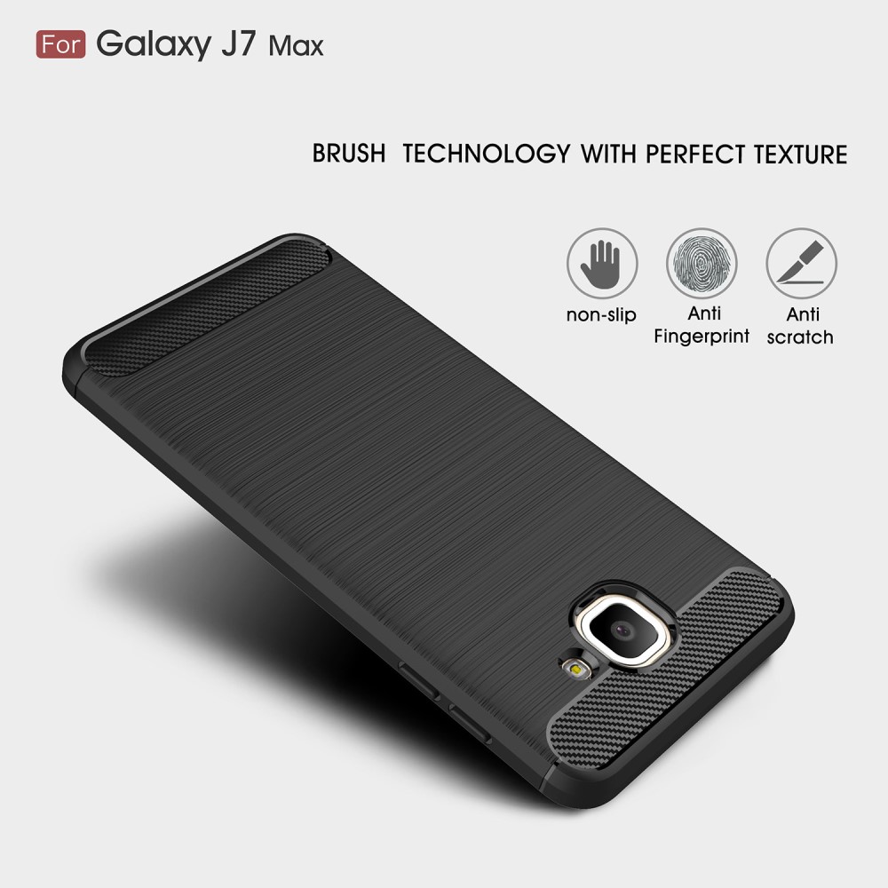 Samsung Galaxy J7 Max Удароустойчив Carbon Fiber Калъф и Протектор