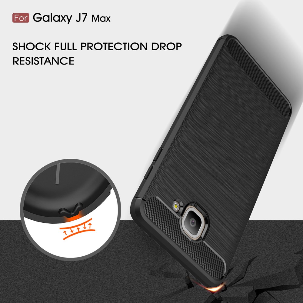 Samsung Galaxy J7 Max Удароустойчив Carbon Fiber Калъф и Протектор