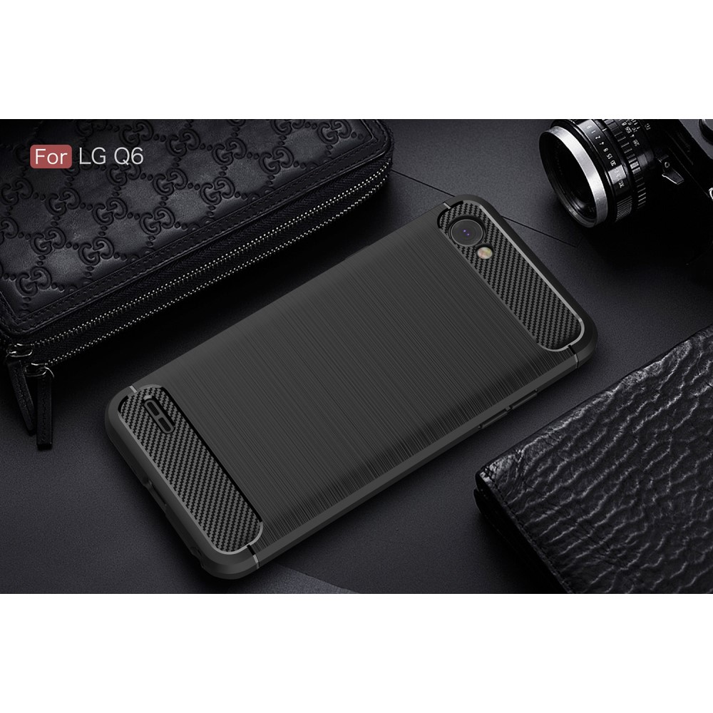 LG Q6 Удароустойчив Carbon Fiber Калъф и Протектор