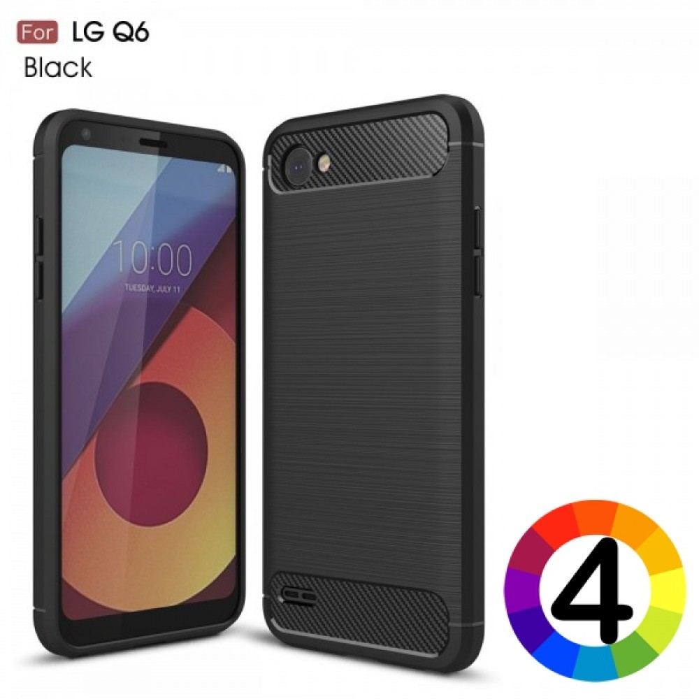 LG Q6 Удароустойчив Carbon Fiber Калъф и Протектор