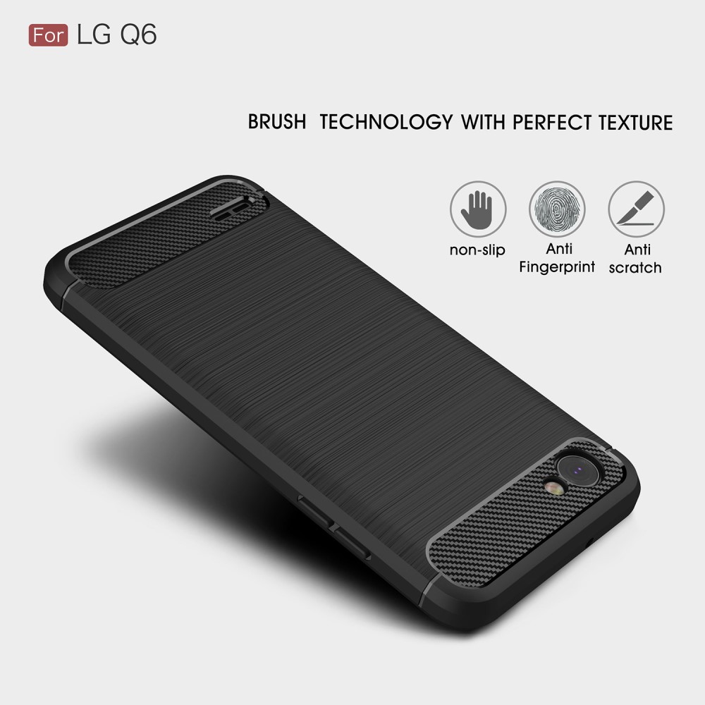LG Q6 Удароустойчив Carbon Fiber Калъф и Протектор