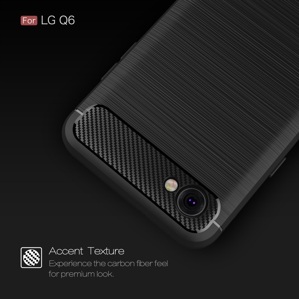 LG Q6 Удароустойчив Carbon Fiber Калъф и Протектор