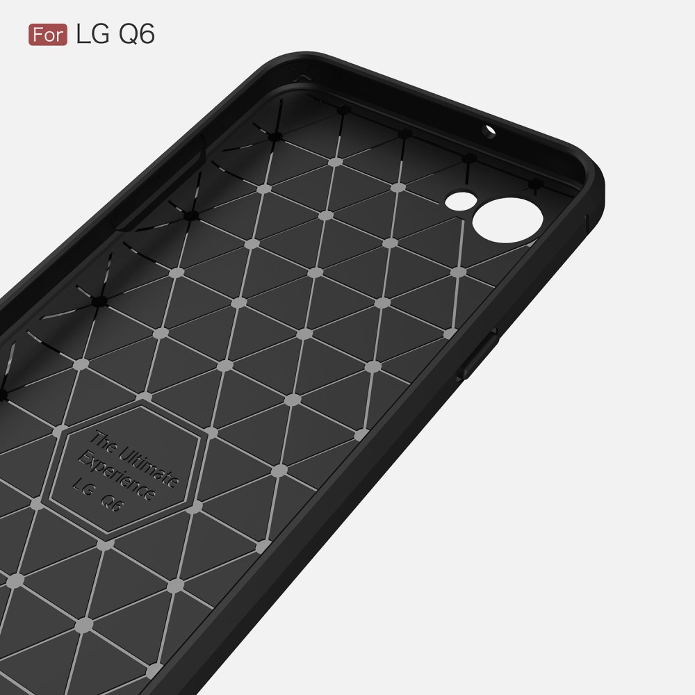 LG Q6 Удароустойчив Carbon Fiber Калъф и Протектор