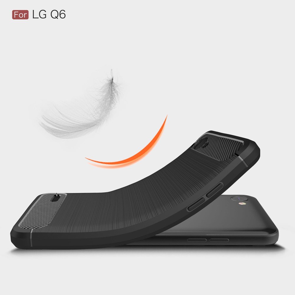 LG Q6 Удароустойчив Carbon Fiber Калъф и Протектор