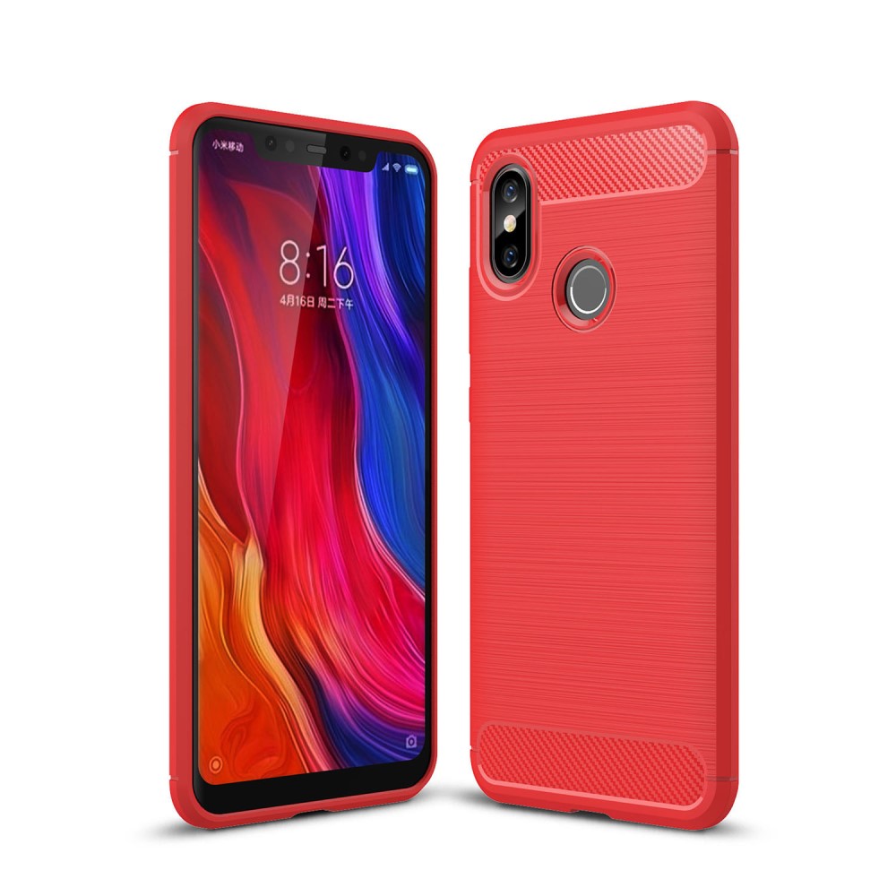 Xiaomi Mi 8 (6.21-inch) Удароустойчив Carbon Fiber Калъф и Протектор
