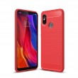 Xiaomi Mi 8 (6.21-inch) Удароустойчив Carbon Fiber Калъф и Протектор