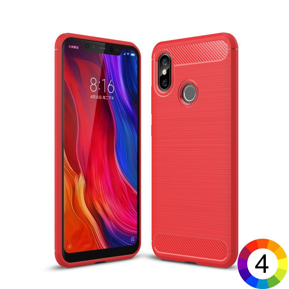 Xiaomi Mi 8 (6.21-inch) Удароустойчив Carbon Fiber Калъф и Протектор